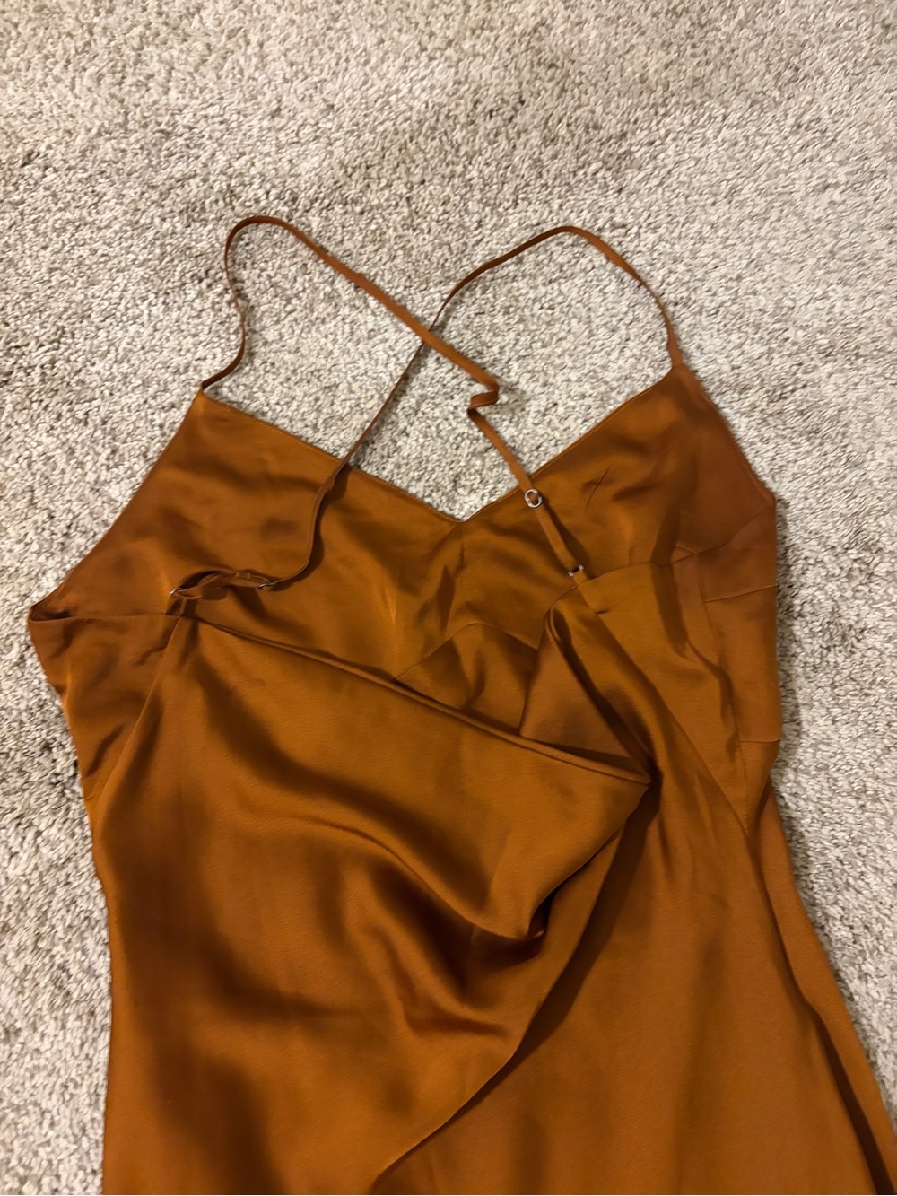 Abercrombie & Fitch Copper-Brown Slip Midi Dress - Picture 3 of 3